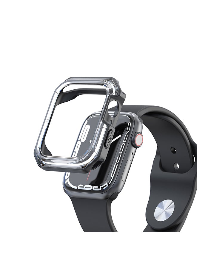 O Ozone (Pack of 2) Case Compatible with Apple Watch 10 Series 46mm, Anti-Scratch Shockproof TPU Protective Case Full Coverage Bumper Shell Case Cover - Black & Clear - Image 4