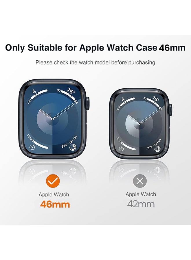 O Ozone (Pack of 2) Case Compatible with Apple Watch 10 Series 46mm, Anti-Scratch Shockproof TPU Protective Case Full Coverage Bumper Shell Case Cover - Black & Clear - Image 2