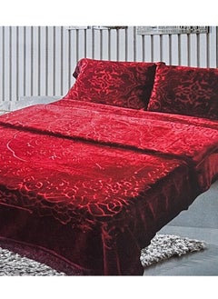 سمارت هوم طقم بطانية شتوية ثقيلة 4 قطع بمقاس 220X240 مع غطاء مرتبة مقاس 260X230 سم و 2 أغطية مخدات مقاس 55X75 سم ، بطانية بطبقة مزدوجة فائقة النعومة مصنوعة من مواد عالية الجودة صناعة كورية أصلية ممتازة( وزن الطقم كامل 9 كجم )  - Image 2