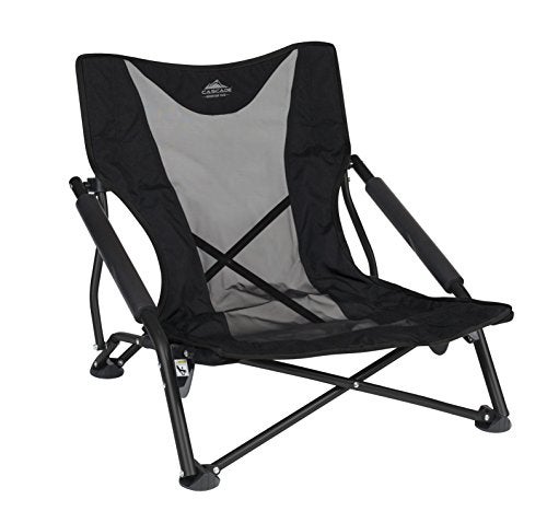 Cascade Mountain Tech Camping Chair - Low Profile Folding Chair for Camping, Beach, Picnic, Barbeques, Sporting Event with Carry Bag , Black - Image 1