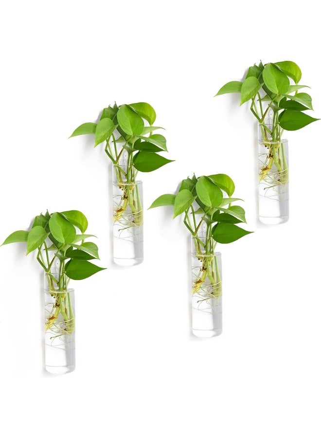 Vumdua Vumdua Wall Hanging Planters, 4 PCS Glass, Hanging Glass Terrarium, Glass Plant Containers Wall Vase Perfect for Propagating Hydroponic Plants Home Garden Wedding Decor  - Image 1