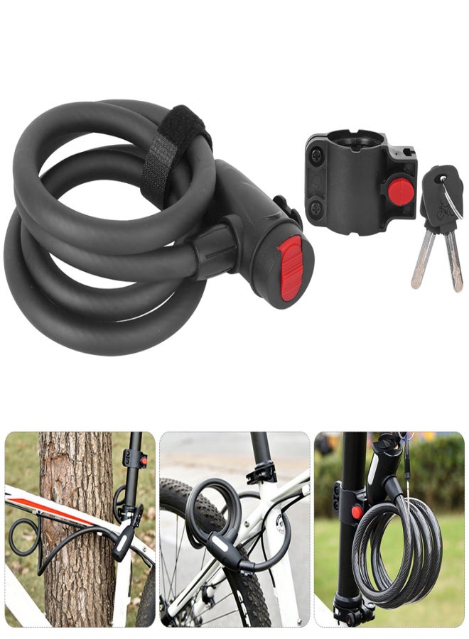 ويل آب قفل دراجة جبلية من الفولاذ عالي القوة من Wheelup مضاد للسرقة، ملحق آمن لحماية الدراجة، مزود بمفتاحين (1.2 متر) - Image 5