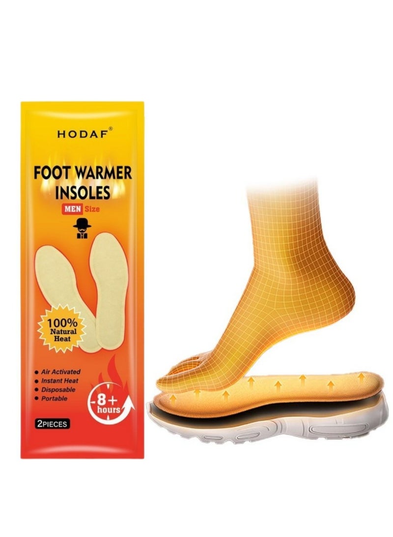 Hodaf 5 Pairs of Men's Foot Warming Insoles - Long-Lasting Safe Natural Odorless Air-Activated Insole Warmers - Heated for Up to 8 Hours - Image 2