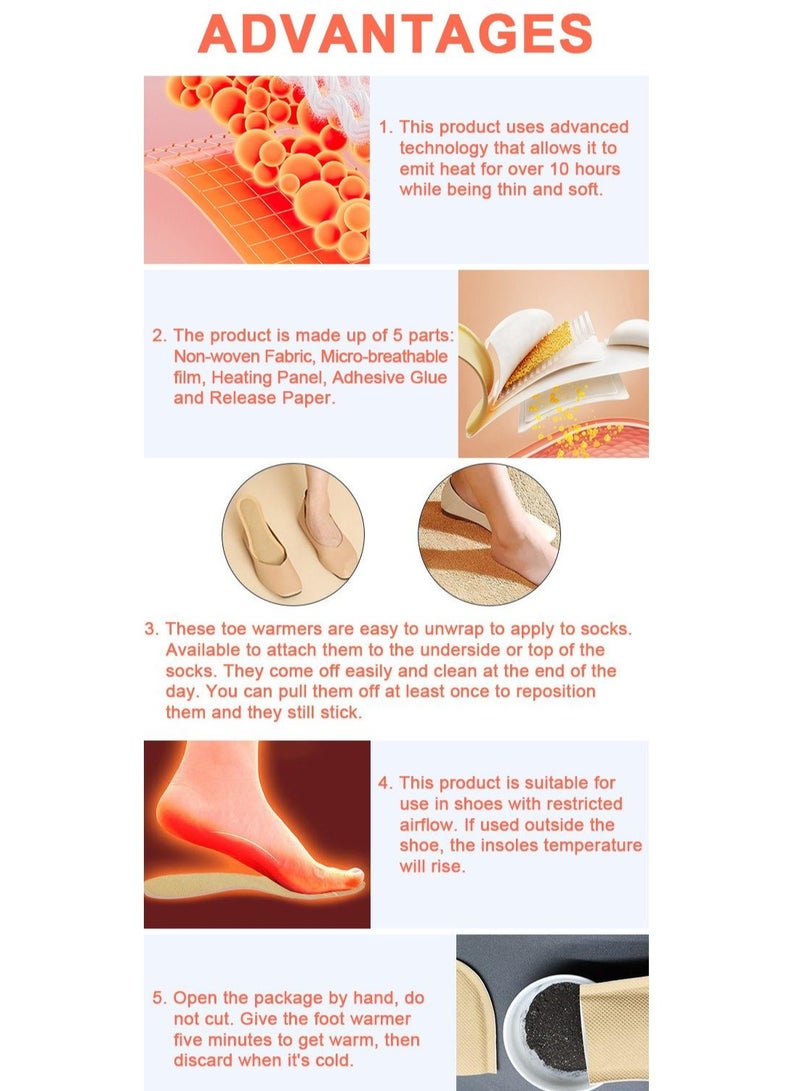 Hodaf 5 Pairs of Men's Foot Warming Insoles - Long-Lasting Safe Natural Odorless Air-Activated Insole Warmers - Heated for Up to 8 Hours - Image 4