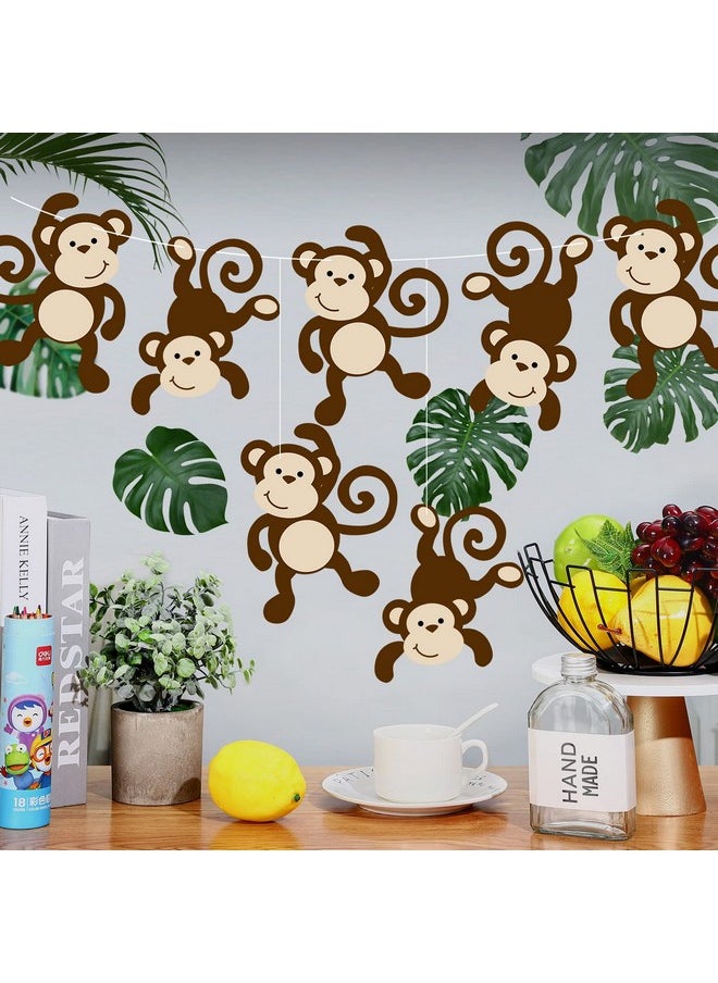 Qunclay - 24 Pcs Monkey Cutouts Jungle Party Decorations Monkeys Birthday Party Supplies Hanging Jungle Themed Animal Cutouts Paper Safari Hanging Print Wall Decor For Kids Birthday Party Baby Shower Supplies - Image 1