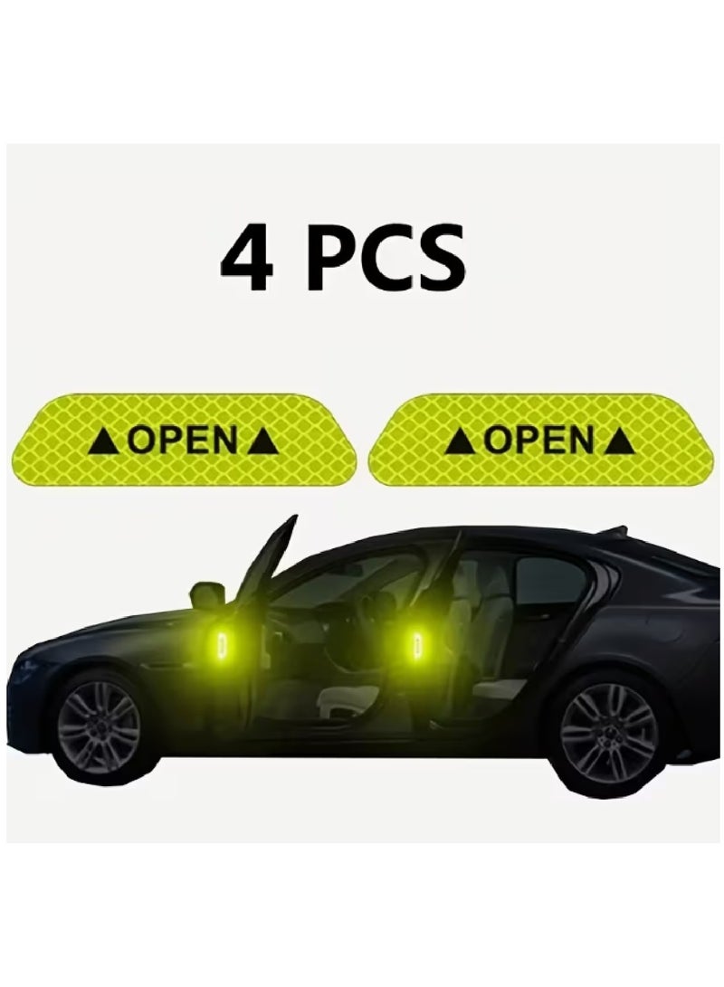  ROAD HQ ملصقات عاكسة عالية الوضوح لأبواب السيارة، ملصقات تحذيرية خضراء، عبوة من 4 قطع - Image 3