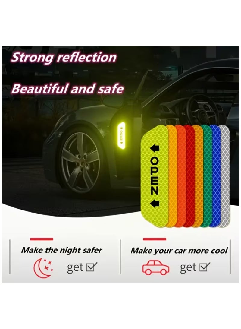  ROAD HQ ملصقات عاكسة عالية الوضوح لأبواب السيارة، ملصقات تحذيرية خضراء، عبوة من 4 قطع - Image 4