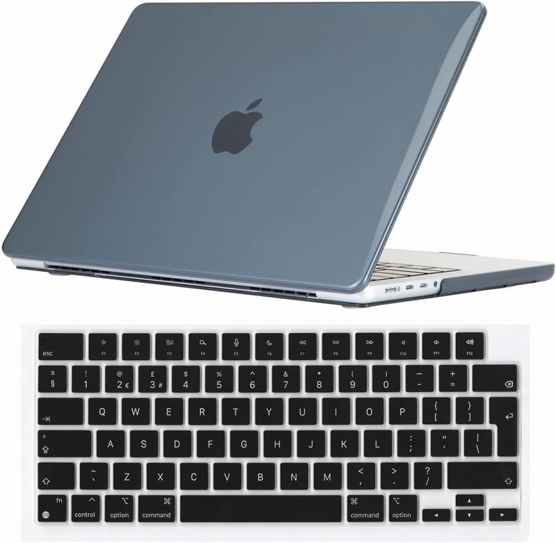 سيفن لاين متوافق مع حافظة MacBook Pro 14 بوصة 2024 2023 2022 2021 غطاء صلب للكمبيوتر المحمول لـ Mac Pro 14 بوصة موديل A2918 A2992 A3112 A3401 A2779 A2442 M4 M3 M2 M1 وغطاء لوحة مفاتيح، أسود كريستالي - Image 1