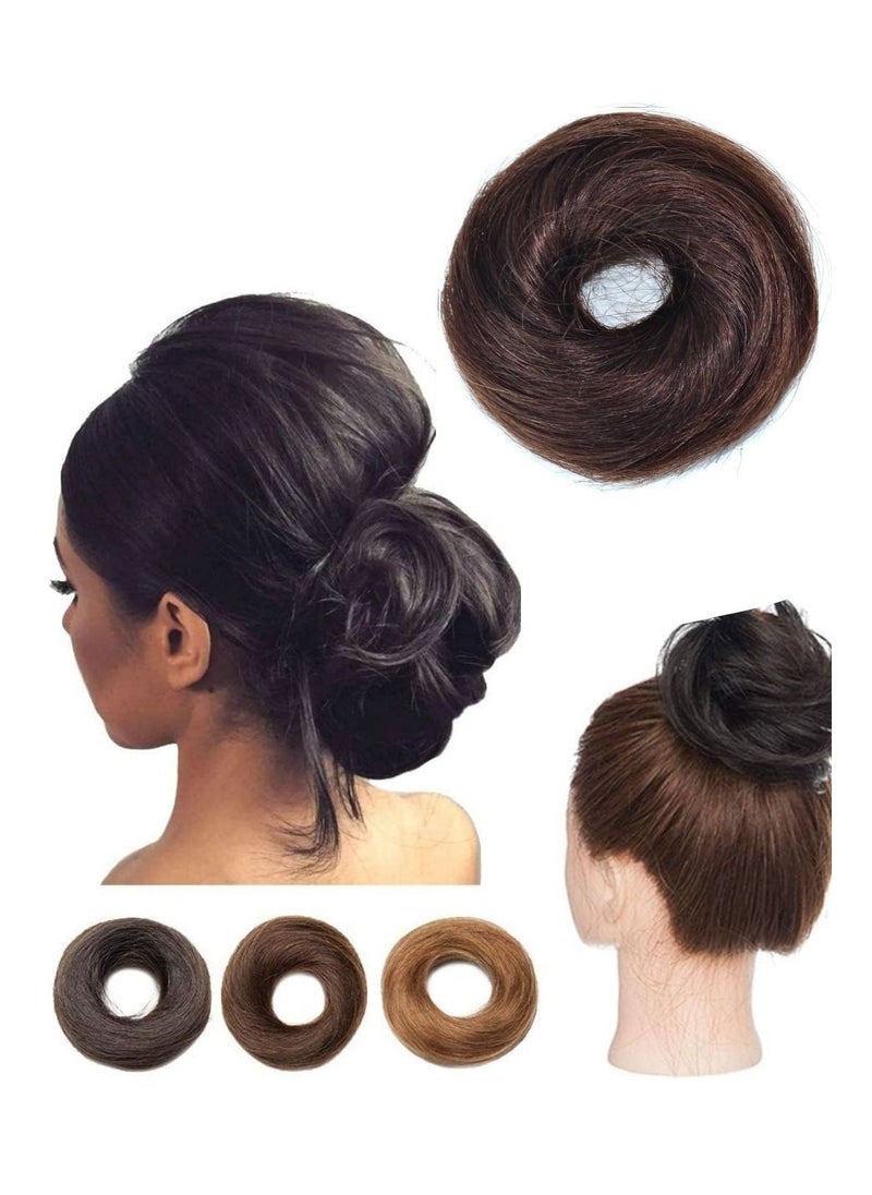 Estelle Nature Real Hair Bun ,Hair Pieces ,100% Human Hair Elastic Donut Chignons Bun ,Topknot Costume Bun Ponytail For Women  - Image 1