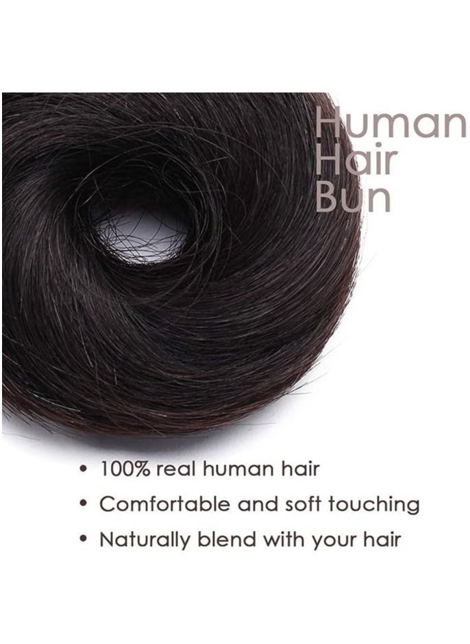 Estelle Nature Real Hair Bun ,Hair Pieces ,100% Human Hair Elastic Donut Chignons Bun ,Topknot Costume Bun Ponytail For Women  - Image 3