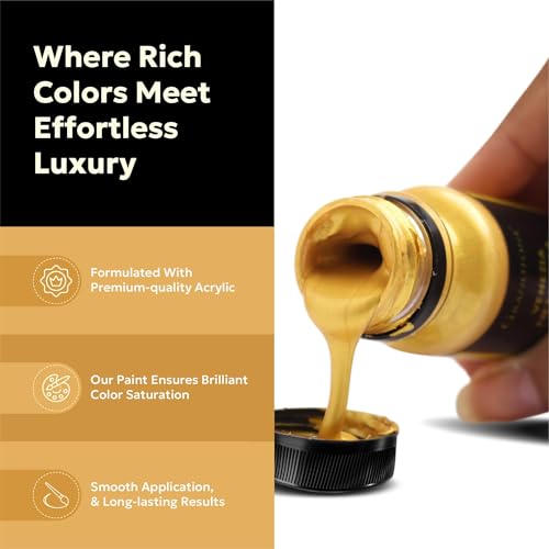 GRANOTONE Acrylic Venezia Metallic Colour, Non-Fading & Shimmering Paint With Rich Pigments, Non-Toxic Ideal for Kids, Artists & Beginners, Bronze (Metallic Gold, 50 ML) - Image 3
