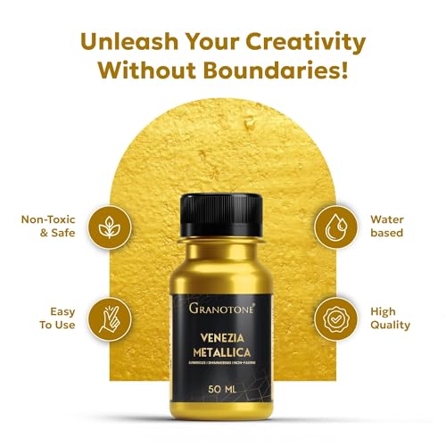 GRANOTONE Acrylic Venezia Metallic Colour, Non-Fading & Shimmering Paint With Rich Pigments, Non-Toxic Ideal for Kids, Artists & Beginners, Bronze (Metallic Gold, 50 ML) - Image 2