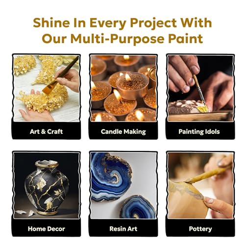 GRANOTONE Acrylic Venezia Metallic Colour, Non-Fading & Shimmering Paint With Rich Pigments, Non-Toxic Ideal for Kids, Artists & Beginners, Bronze (Metallic Gold, 50 ML) - Image 5