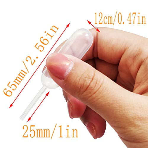 yuntop Cupcakes Pipettes, 100PCS 4ml Clear Plastic Transfer Liquid Dropper Pipettes, Suitable for Chocolate or Strawberries Cupcakes, Ice Cream, Mini Cakes, Waffles, Children's Painting, Kitchen Supplies - Image 3