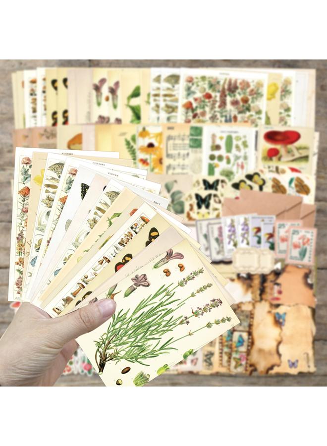 Bluejw Cross-border 215 Pieces Of Retro Scrapbook Garbage Diary Hand Account Stickers Material Bag Decoration DIY Collage Material New Products  - Image 4