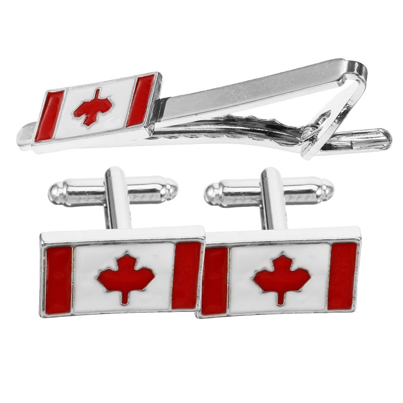 1 Set of Flag -link Shirt Tie Clip Set Tie Tack Pin Flag Decor Tie Clip - Image 1