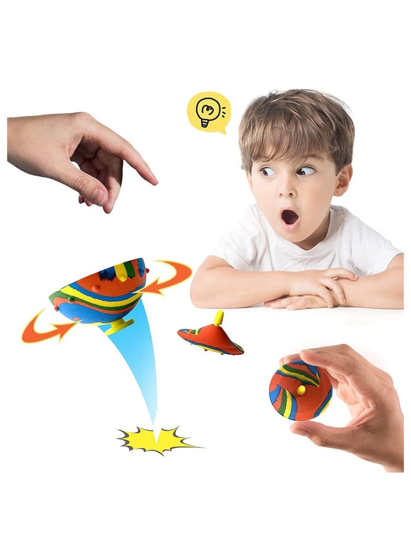 SOLARAE 4 Pcs Bouncing Bowl, Fidget Toys Creative Camouflage Bounce Bouncing Bowl Novelty Cool Spinning Stress Relief Toy Bounce Ball Children's Outdoor Game Sports Fingertip Toy for Kids - Image 2