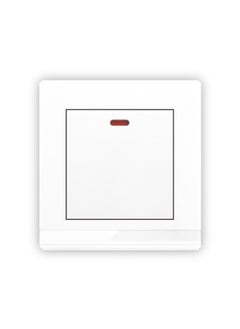 20A Power Switch with Neon Indicator Light - White - 250V 1 Gang Double Pole Switch with Earth
