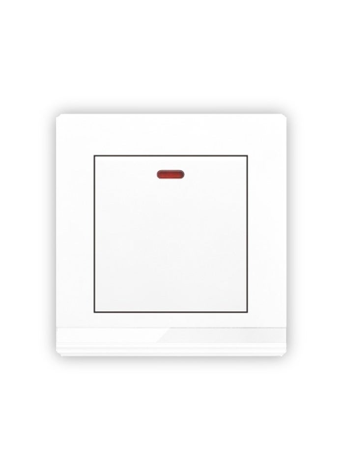 Vmax - 20A Power Switch with Neon Indicator Light - White - 250V 1 Gang Double Pole Switch with Earth - Image 1