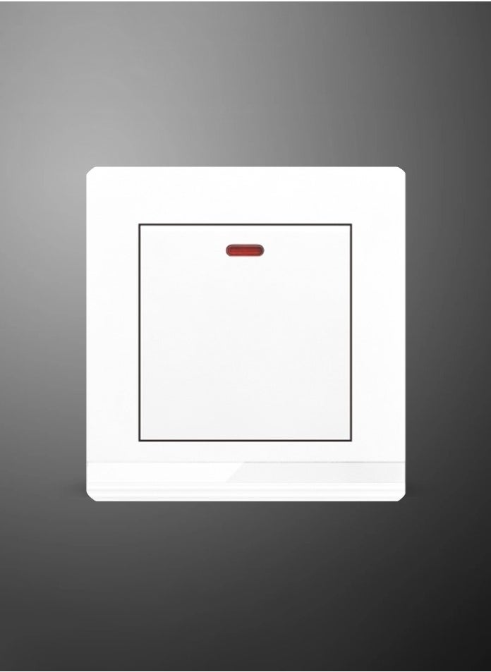 Vmax - 20A Power Switch with Neon Indicator Light - White - 250V 1 Gang Double Pole Switch with Earth - Image 1
