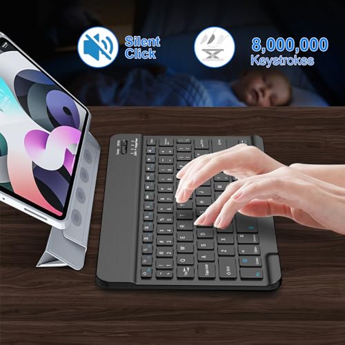 NOOX Bluetooth Keyboard for iPad 10th Generation, iPad Pro 13/12/11/10/9/8/7 inch, iPad Air 13/11th Gen, iPad mini, Samsung Xiaomi Tablets, etc. - Slim Wireless Portable Travel Office Computer Accessories - Image 3