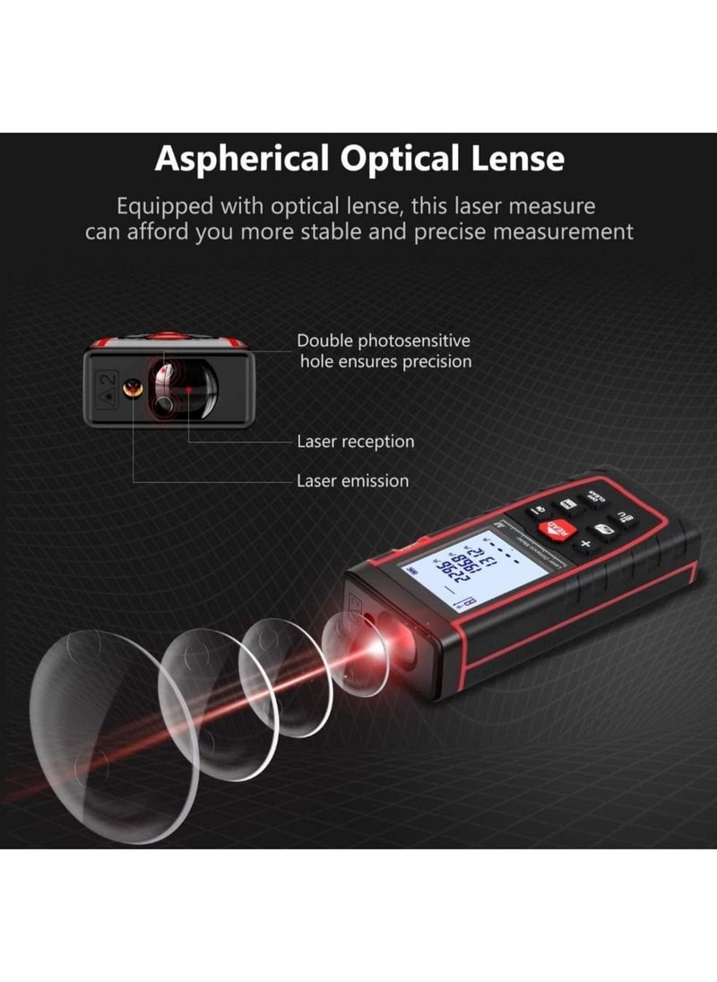 Generic Digital Laser Range Finder Distance Measuring Meter for Construction Fabrication Calculation of Length Area Volume Tape  - Image 2