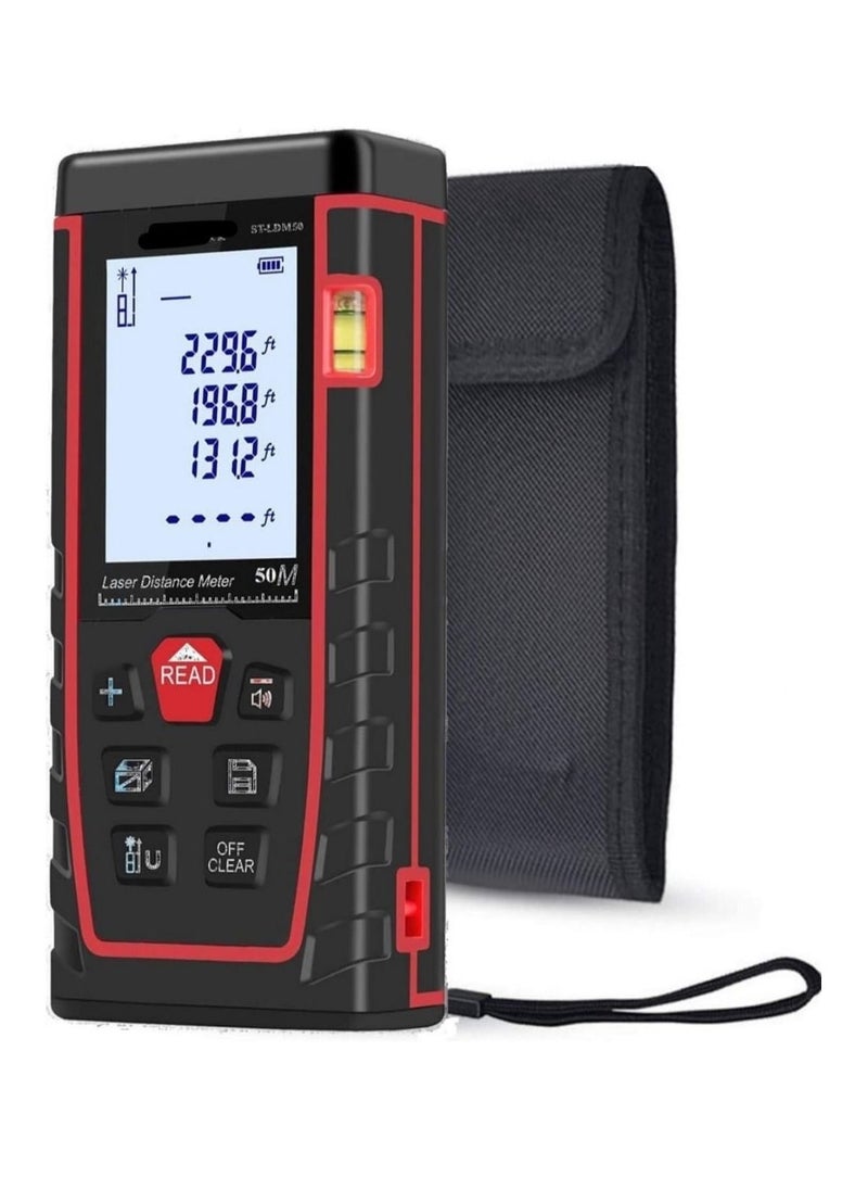 Generic Digital Laser Range Finder Distance Measuring Meter for Construction Fabrication Calculation of Length Area Volume Tape  - Image 1