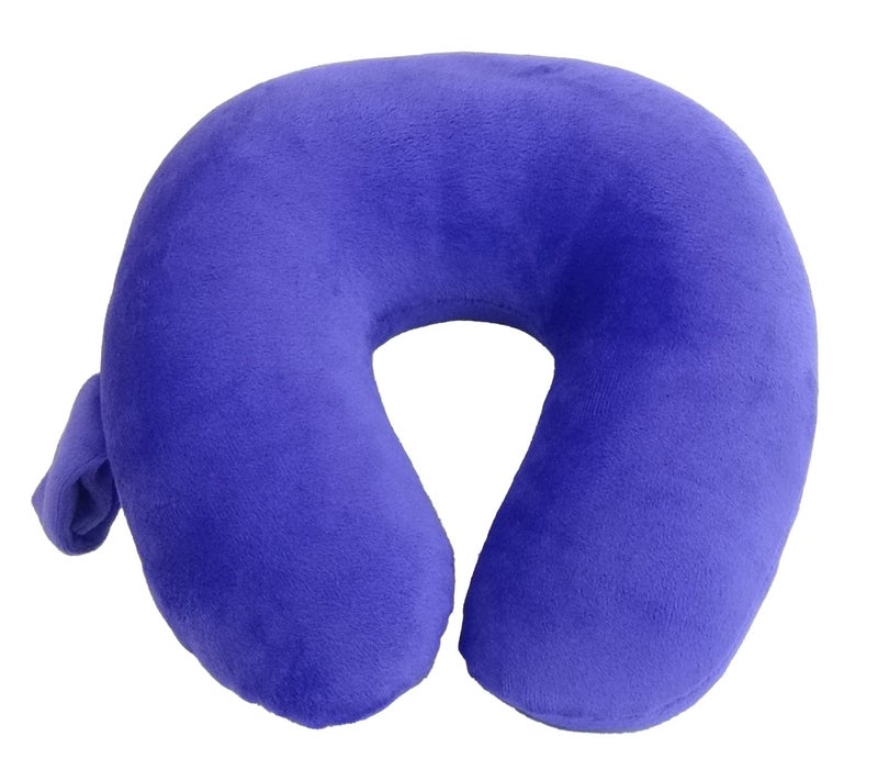 Wolf Essentials Kids Travel Neck Pillow Cozy Soft Microfiber Compact Design for Airplane Car Seat or Toddler Travel Support Purple