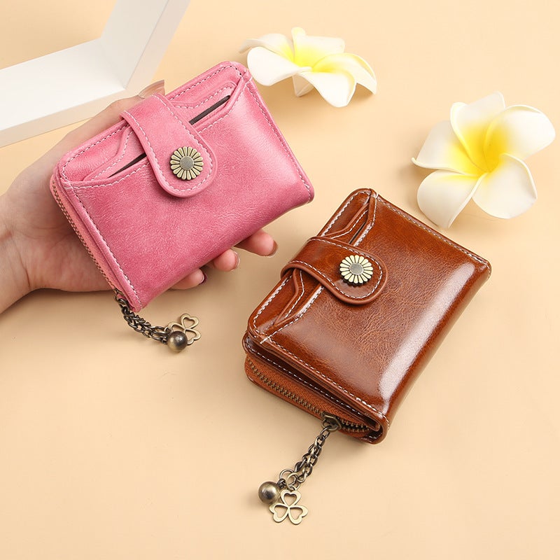 Multifunctional Solid Color PU Leather Wallet, RFID Blocking Design Portable Daily Storage Purse for Cards Cash Coin Business Use - Image 1