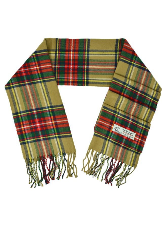 Glory Max Scottish Stewart Tartan Plaid Luxurious Winter Scarf Soft Cashmere Feel 72"x12", Beige Stewart Tartan, 72"x12" (including tassels) - Image 3