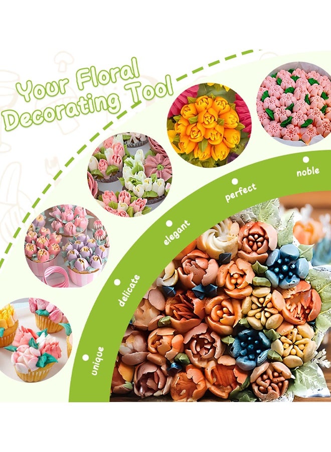 7 Pieces Russian Piping Tips Set, Stainless Steel Cupcake Flower Shaped Frosting Nozzle Kit, Kitchen Gadgets For Pastry Cupcakes Cakes Cookies Decorating - Image 5