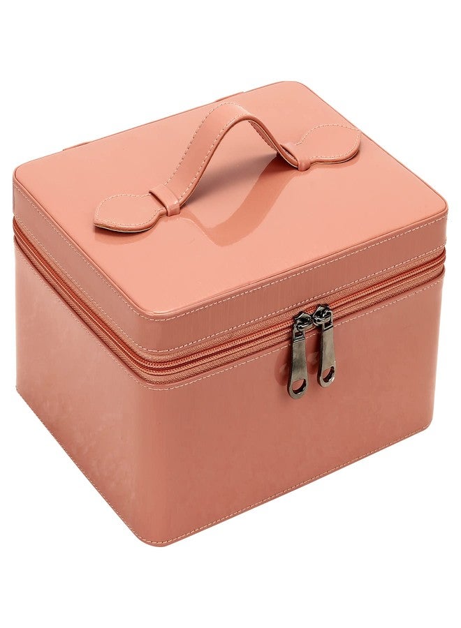 FADAK vanity organiser for women makeup box for all cosmetic and jewellery item with PU (LIGHT PINK) - Image 1