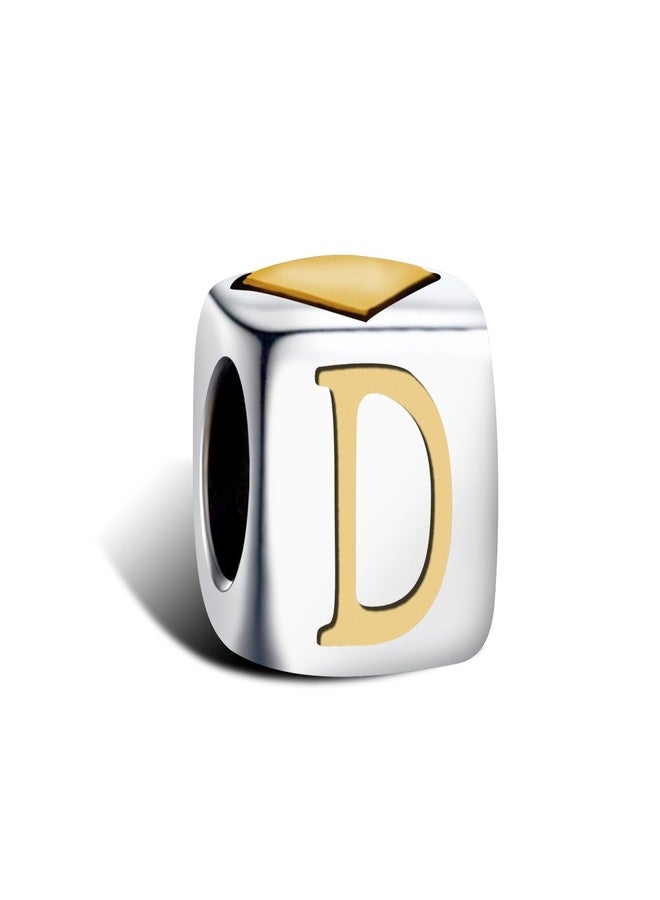 KunBead Initial D Letter Gold Heart Alphabet Love Bead Birthday Charms Compatible with Pandora Charm Bracelet for Women - Image 2