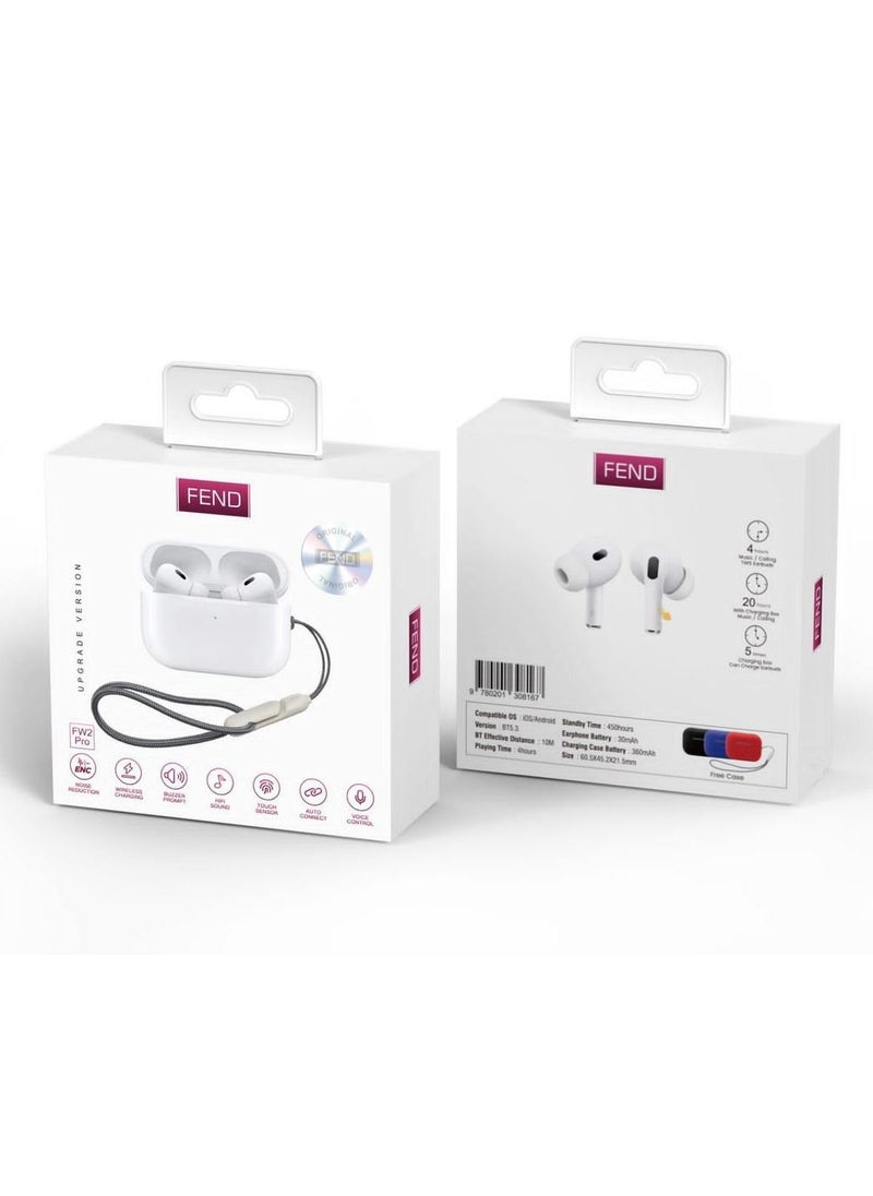 FEND - FW2 Pro High Bass Bluetooth Earbuds With Touch Sensor, Volume Control and HD Clear Microphone Compatible With iPhone 14 Pro Max - Image 1