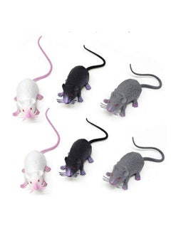 HONBAY 6Pcs Plastic Halloween Fake Rat Simulation Mouse Maggot Toy Novelty Prop Decorations For Party  - Image 1