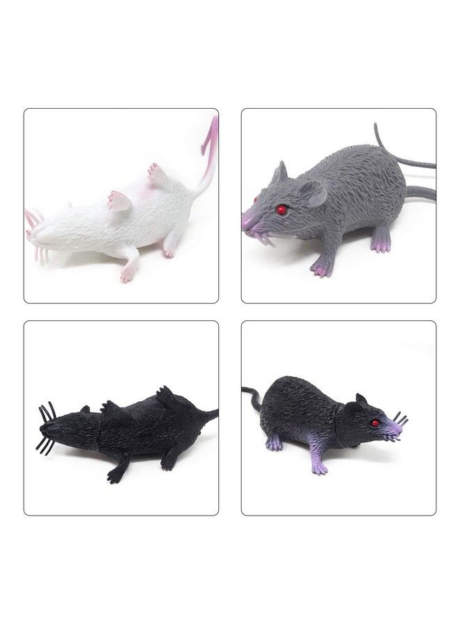 HONBAY 6Pcs Plastic Halloween Fake Rat Simulation Mouse Maggot Toy Novelty Prop Decorations For Party - Image 4