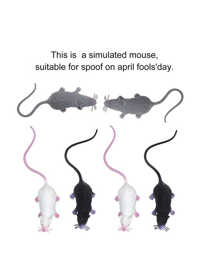 HONBAY 6Pcs Plastic Halloween Fake Rat Simulation Mouse Maggot Toy Novelty Prop Decorations For Party - Image 3