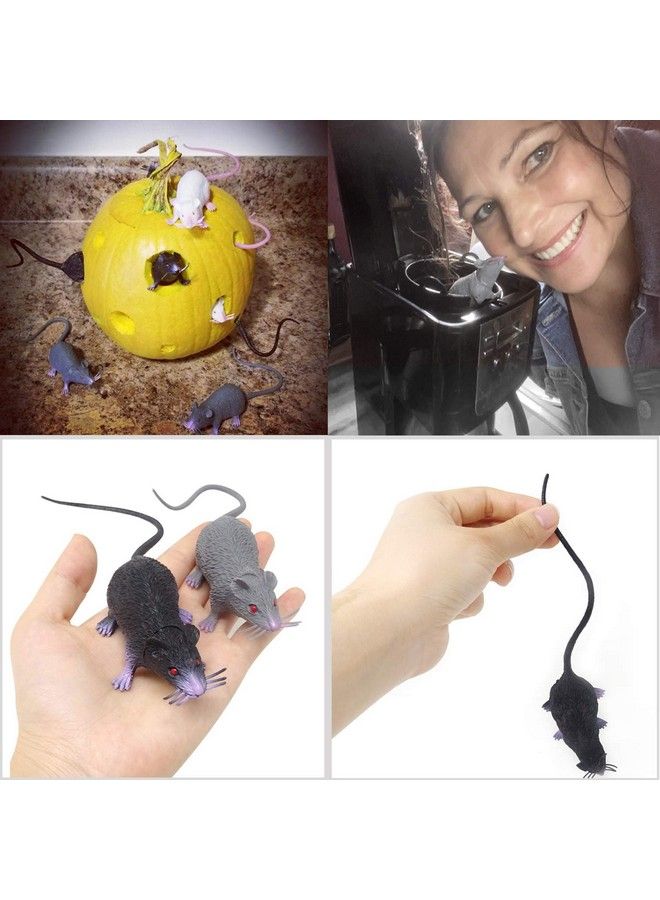 HONBAY 6Pcs Plastic Halloween Fake Rat Simulation Mouse Maggot Toy Novelty Prop Decorations For Party - Image 5