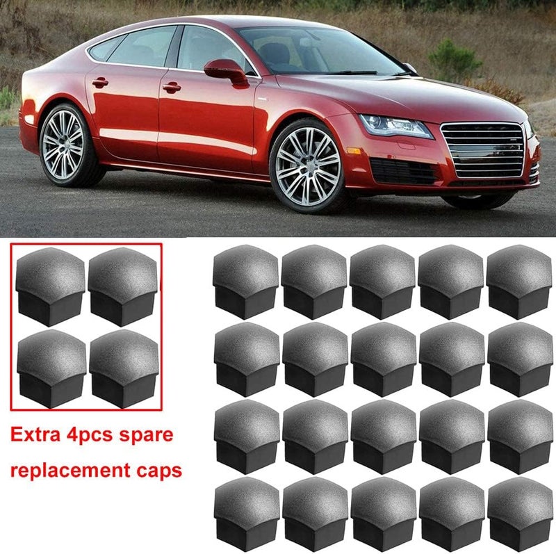 Gebildet 24pcs Wheel Nut Cap 17mm Wheel Bolt Nut Caps Covers, Hexagonal Tire Nut Covers with Removal Tool Set for Cars(Matte Grey) - Image 3