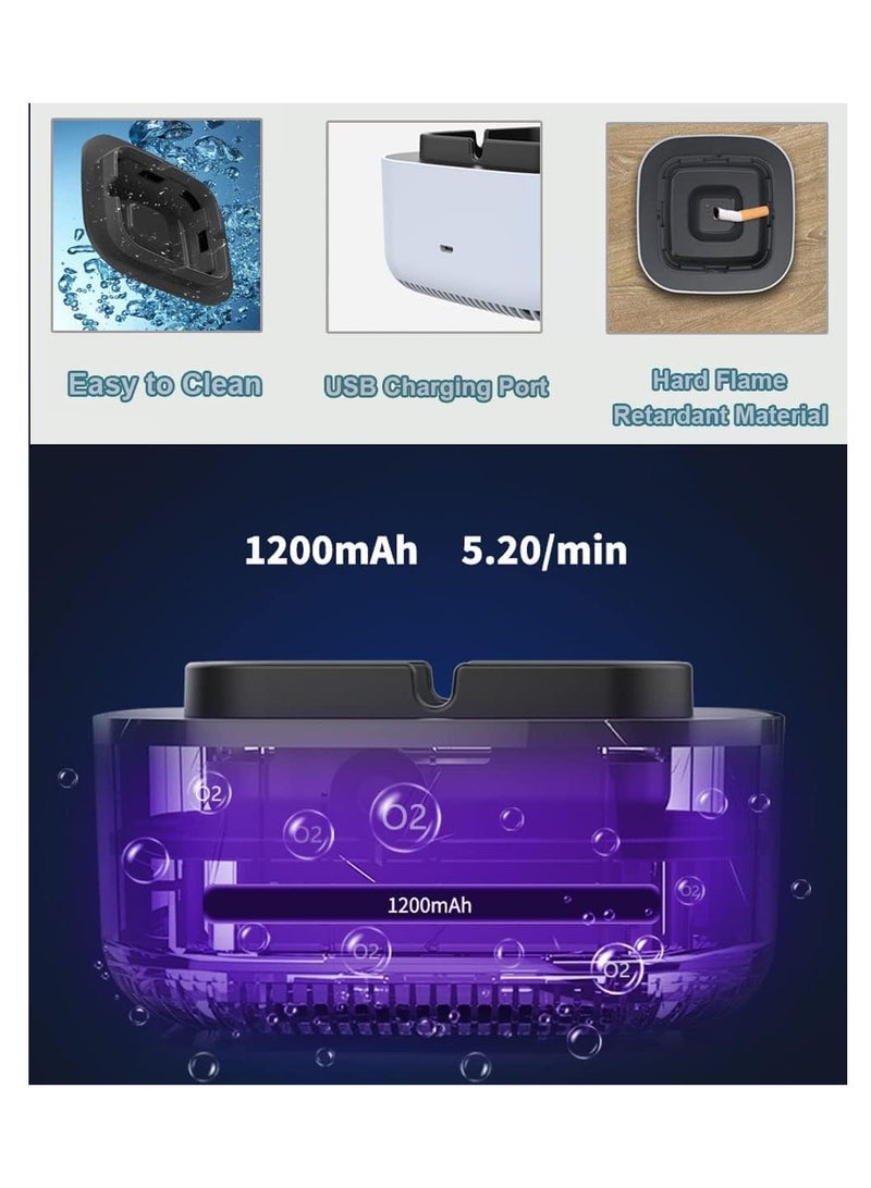 Smokeless Ashtrays for Car Indoor, 2 in 1 Air Purifier Multifunctional Negative Ion Air Fresher for Home,Office, Outdoor Grey - Image 4