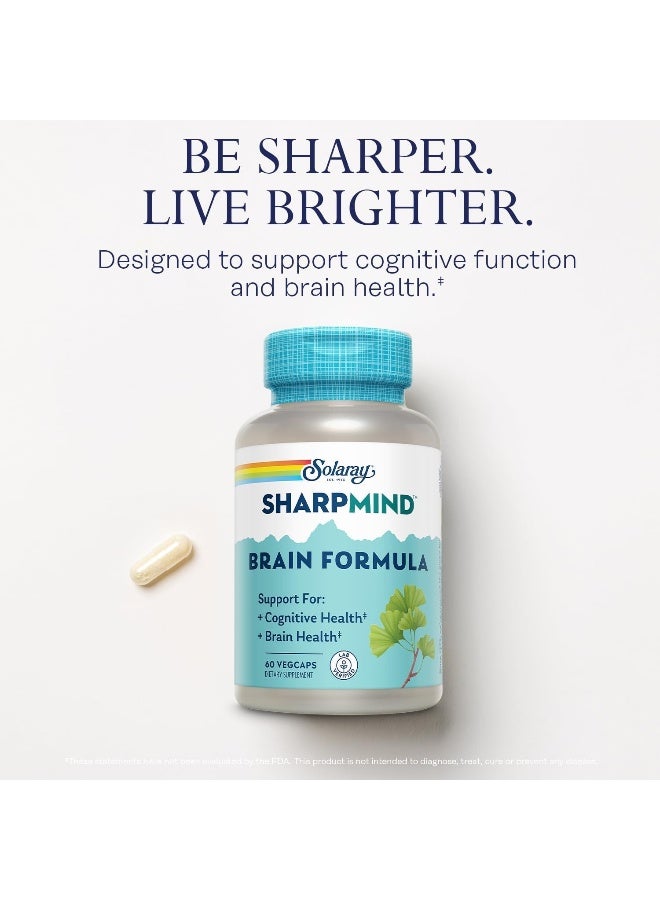 SOLARAY صيغة شارب مايند لدعم التركيز والذاكرة والمزاج 60 كبسولة - Image 3