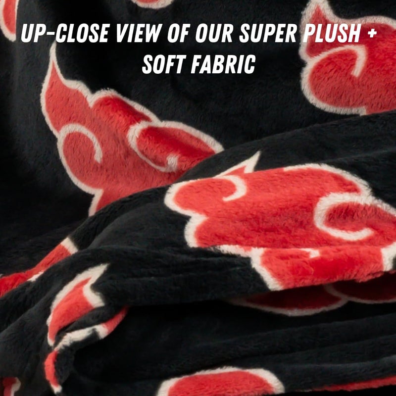 Franco Franco Naruto Anime Akatsuki Cloud Bedding Super Soft and Cozy Wearable Hooded Throw Blanket  70 in x 50 in (Official Licensed Product) Collectibles  - Image 5