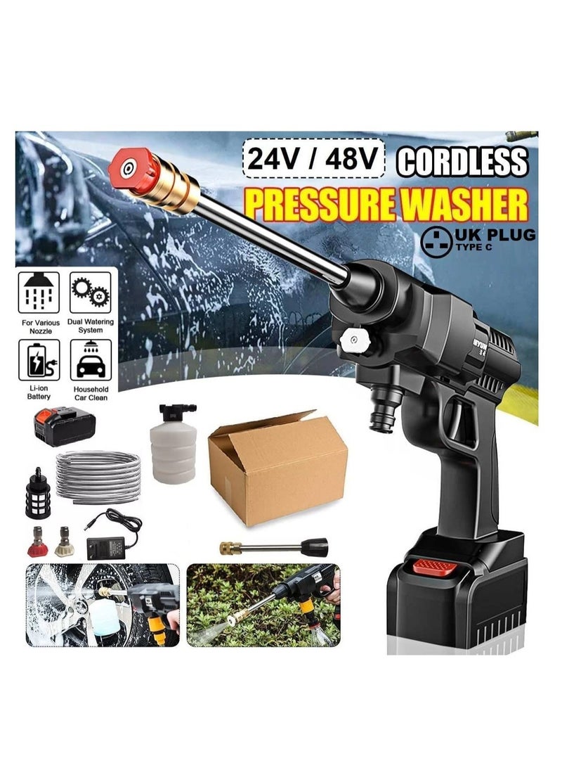 ELTRAZONE 48V Cordless Portable Washer Electric High Pressure Cleaner Machine 200W 30Bar Lithium Handheld Car Cleaning Device With Foam Generator Nozzle Water Pump  - Image 1