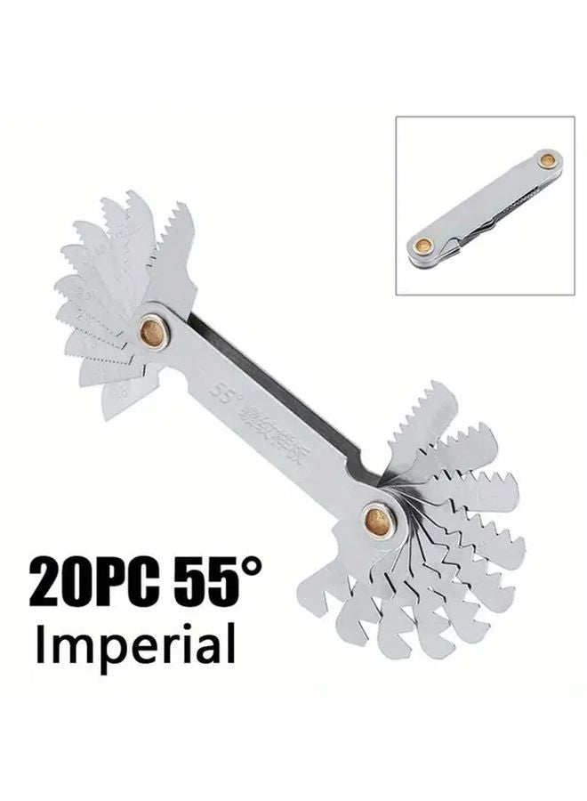 24PC Thread Gauge Dual Metric Imperial Measurements Handheld Ribbed Sample Tool - Image 4