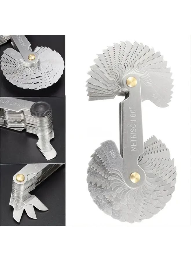 24PC Thread Gauge Dual Metric Imperial Measurements Handheld Ribbed Sample Tool - Image 5
