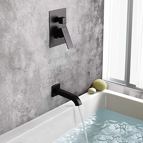 POP SANITARYWARE Black Tub and Shower Faucet Set Bathroom Luxury Rain Mixer 8 Inch Shower Head System with Tub Spout Single Handle Tub and Shower Trim Kit with Valve - Image 5