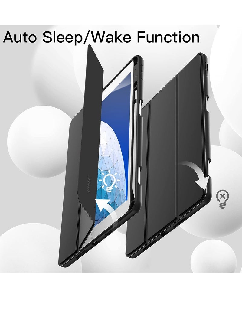 جي تيك حافظة لجهاز iPad Air 3 10.5 بوصة وiPad Pro 10.5 مع حامل قلم رصاص وغطاء نحيف للكمبيوتر اللوحي مع غطاء خلفي ناعم من مادة TPU للاستيقاظ والنوم التلقائي باللون الأسود - Image 5