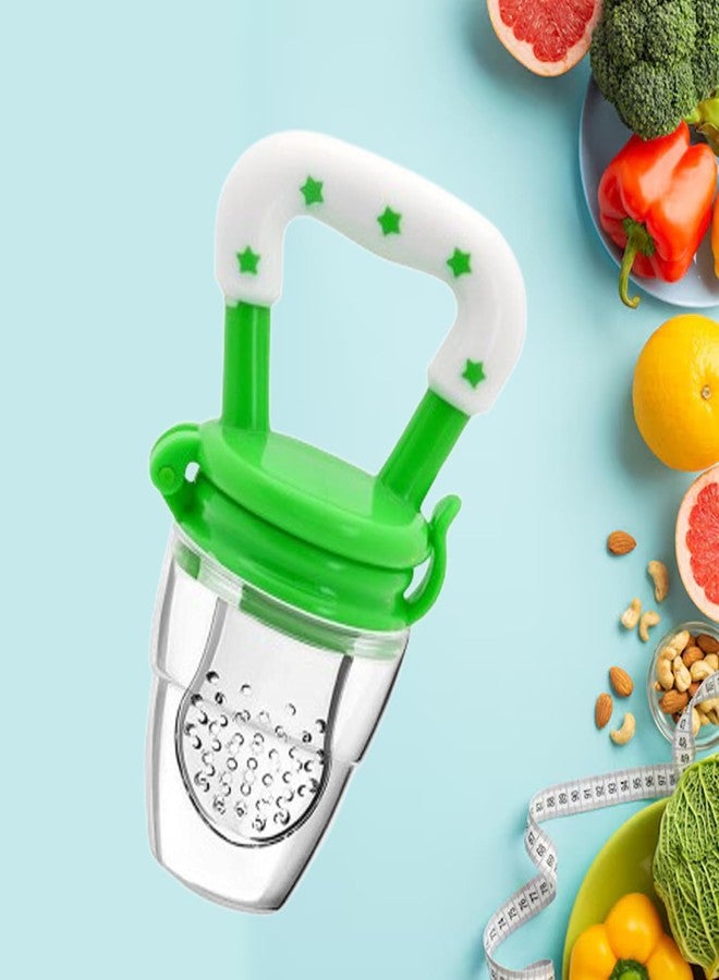 Safe-O-Kid BPA-Free Baby Fruit/Food Feeder – Safe, Non-Toxic Silicone Feeder for Fresh Fruits, Vegetables, and Snacks, Ideal for Babies and Toddlers, Green - Image 1