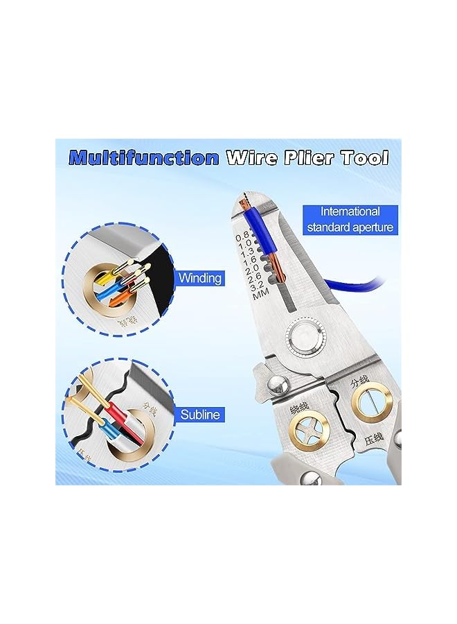 PROMASS promass Multifunction Wire Stripper, 6 in 1 Special Wire Stripper Tool for Electrician, Stainless Steel Wire Stripper, Multifunction Wire Pliers for Stripping Cutting Electric Cable Stripper Crimping  - Image 3