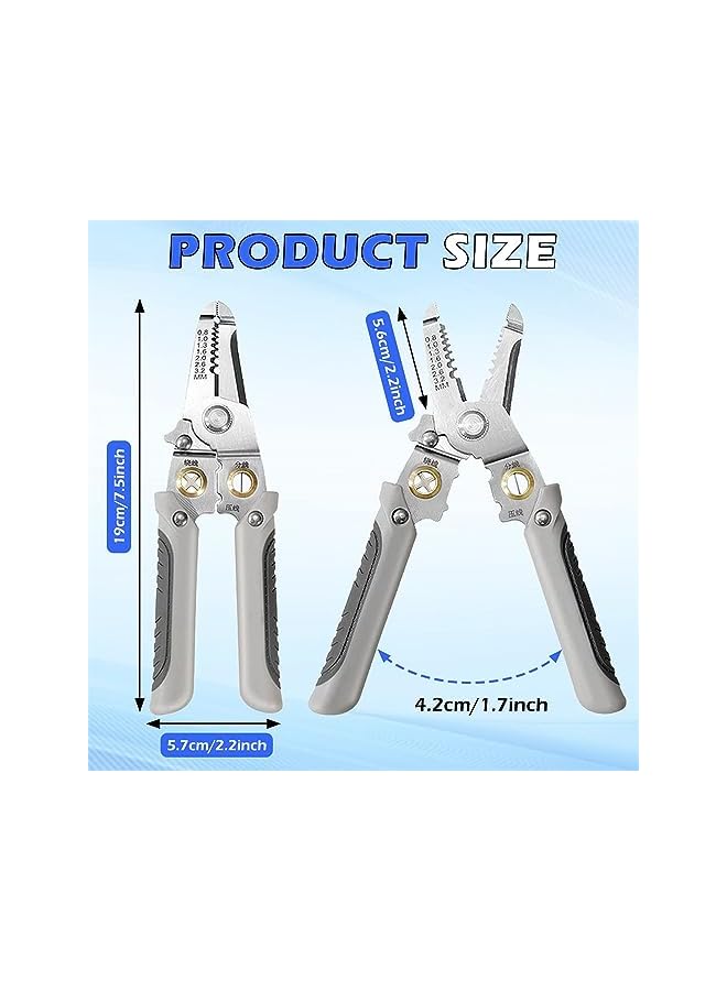 PROMASS promass Multifunction Wire Stripper, 6 in 1 Special Wire Stripper Tool for Electrician, Stainless Steel Wire Stripper, Multifunction Wire Pliers for Stripping Cutting Electric Cable Stripper Crimping  - Image 5